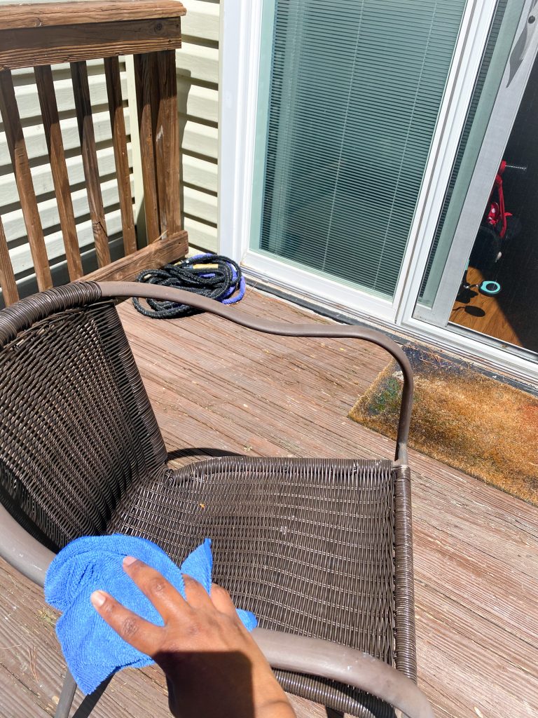 wipe the chairs off